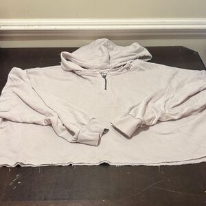 Light Gray Cropped Hoodie